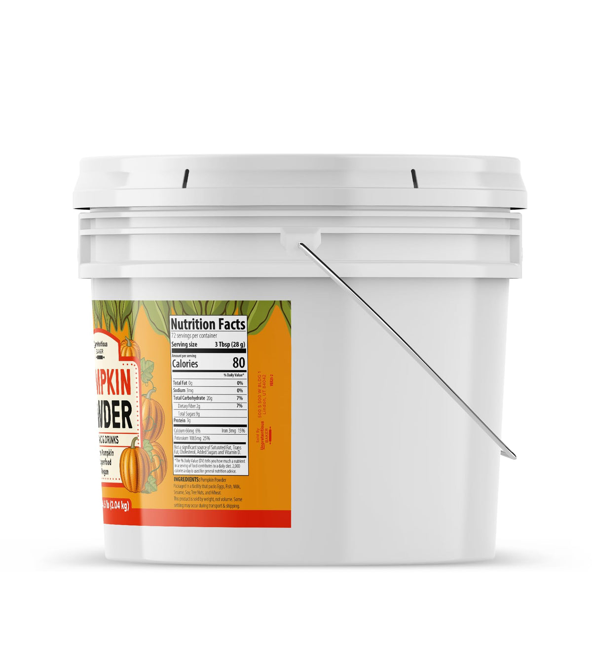 Unpretentious Pumpkin Powder – Pure Pumpkin, 1 Gallon for Baking & Cooking