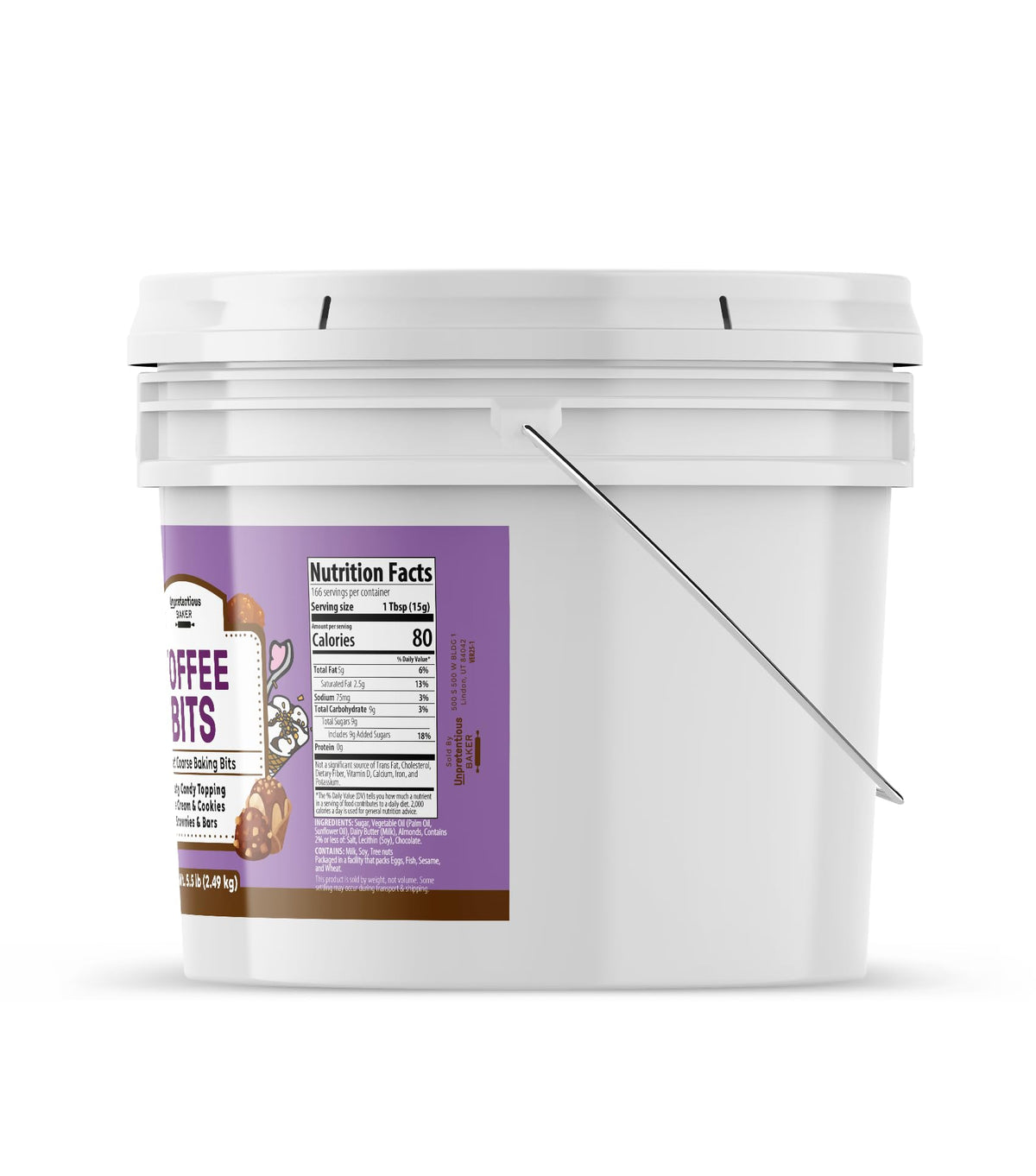 Unpretentious Toffee Bits – 1 Gallon (88 oz) for Ice Cream & Baking