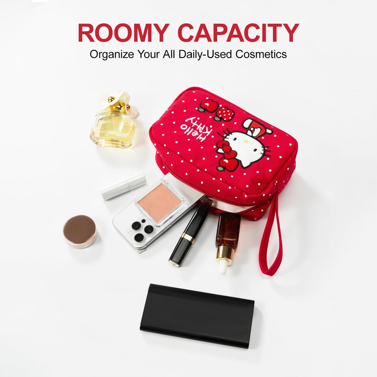 Vimanllie Travel Cosmetic Bag Waterproof Makeup Bags,Portable Toiletry Organizer,Storage for Women,Cute Compact,Purse for Keys,Practical Storage Pouch for Girls
