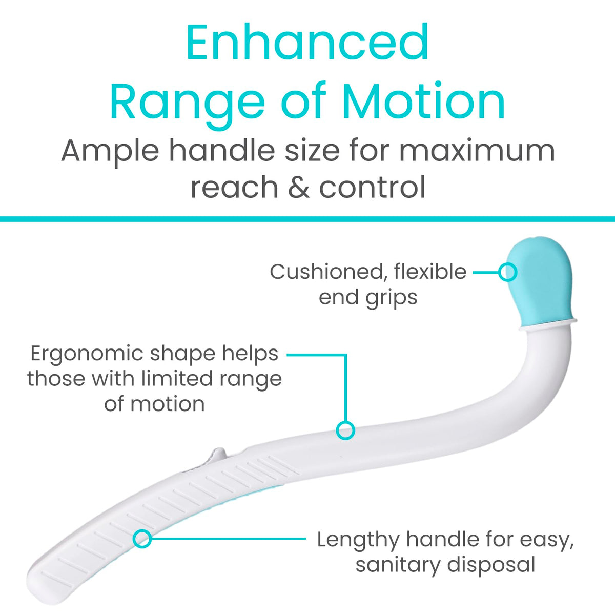 Vive Wiping Wand Toilet Aid - Bum Wipe Assist Tool for Toileting - 15" Long