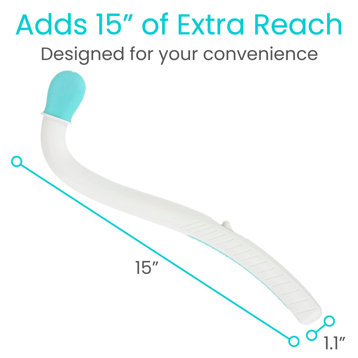 Vive Wiping Wand Toilet Aid - Bum Wipe Assist Tool for Toileting - 15" Long