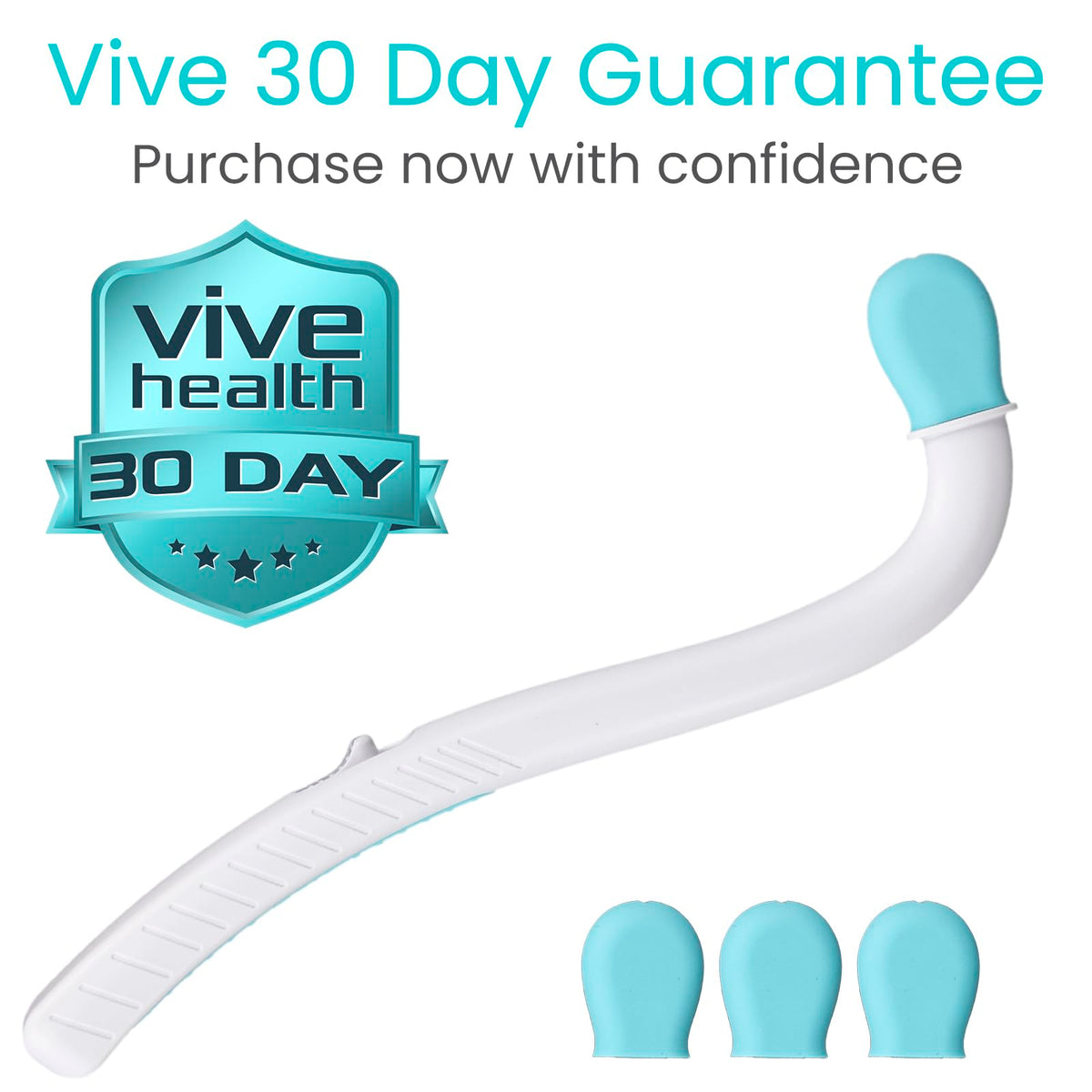Vive Wiping Wand Toilet Aid - Bum Wipe Assist Tool for Toileting - 15" Long