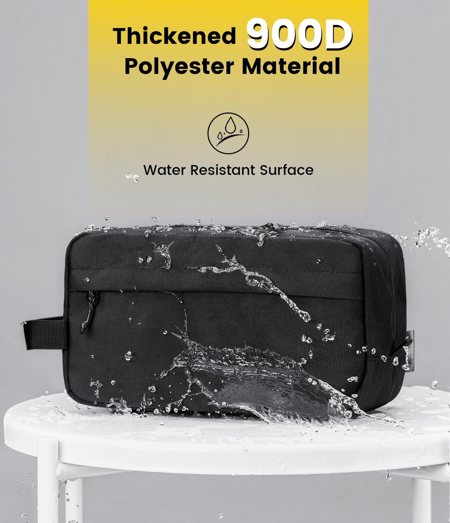 Vorspack Water Resistant Travel Toiletry Bag for Men Women - Medium & Black