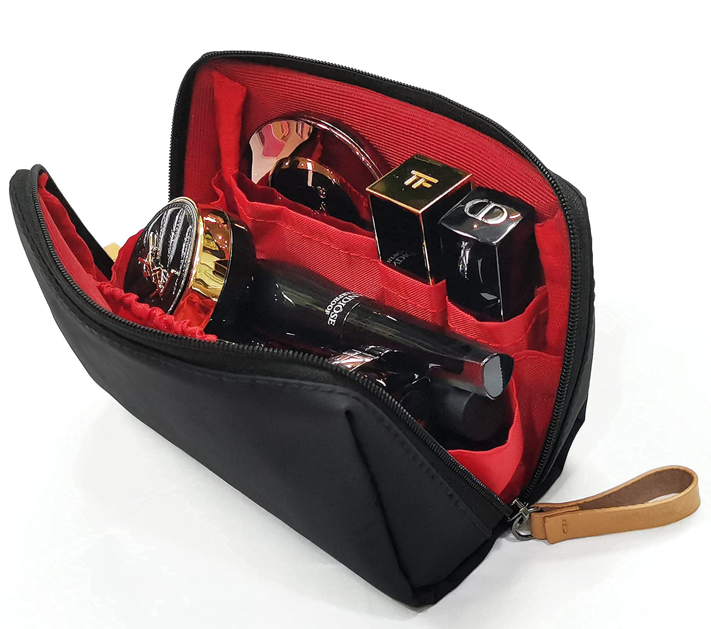 Vviitop Small Makeup Bag for Purse, Makeup Pouch Small Cosmetic Bag Mini Portable Handbag for Women and Girls (Black)