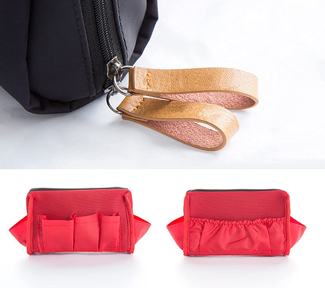 Vviitop Small Makeup Bag for Purse, Makeup Pouch Small Cosmetic Bag Mini Portable Handbag for Women and Girls (Black)