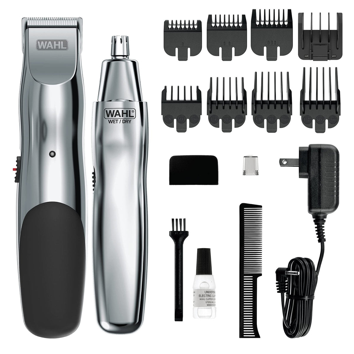 Wahl Groomsman Rechargeable Beard Trimmer Kit & Bonus Battery Nose Trimmer