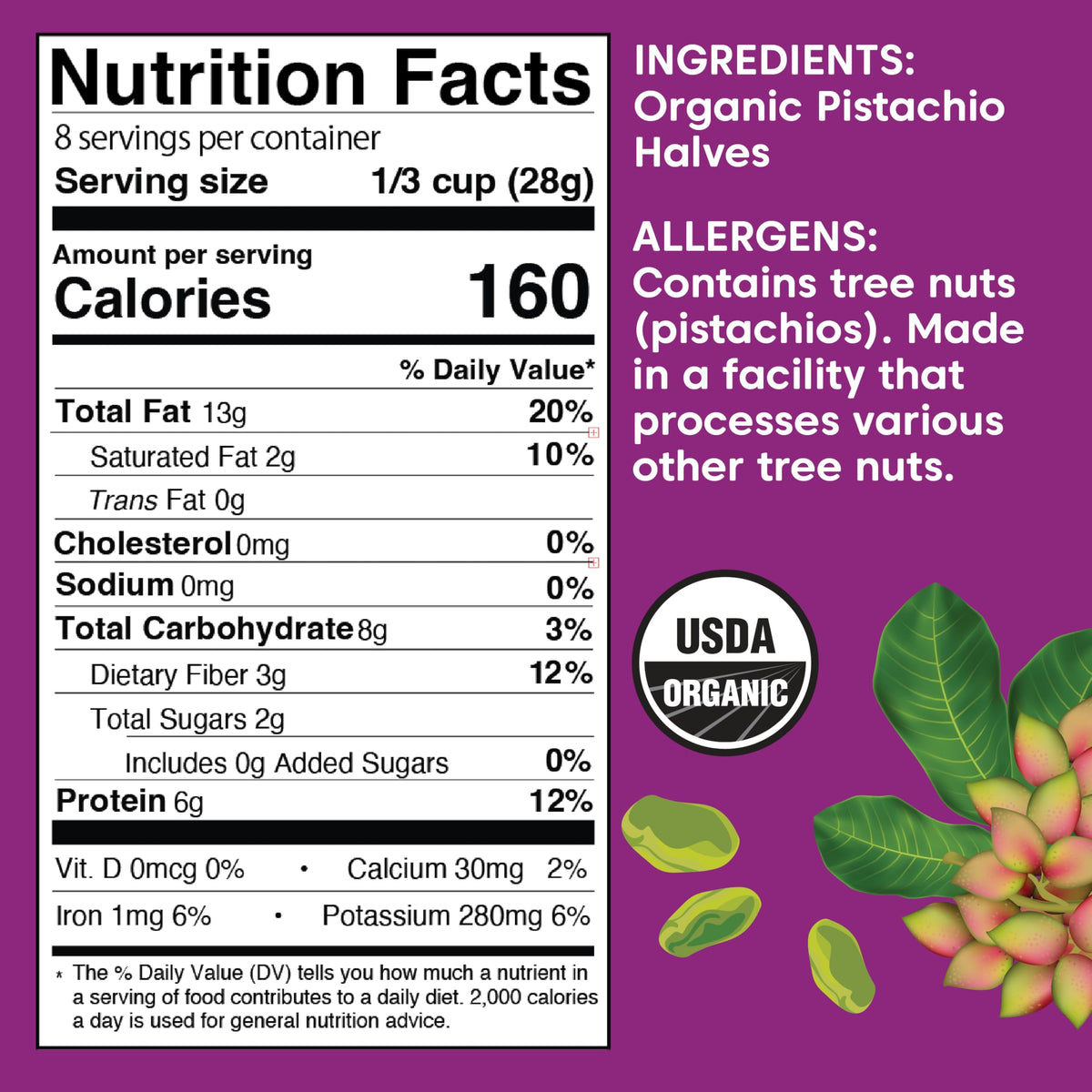 Wilderness Poets Organic Pistachios – Unsalted Pistachio Halves, California Grown (2 lb)