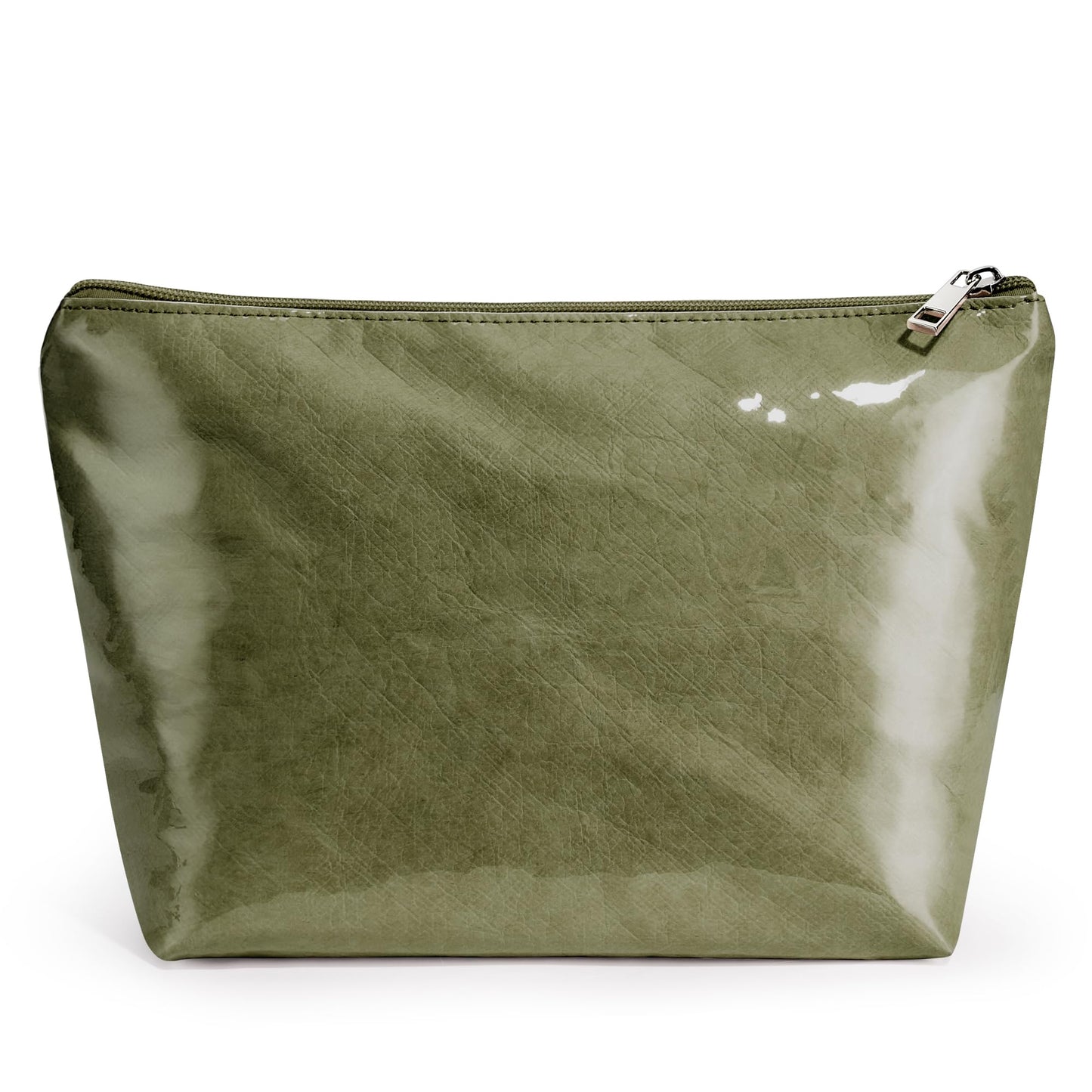 WLLWOO PVC Makeup Bag Waterproof Kraft Paper Cosmetic Pouch for Purse