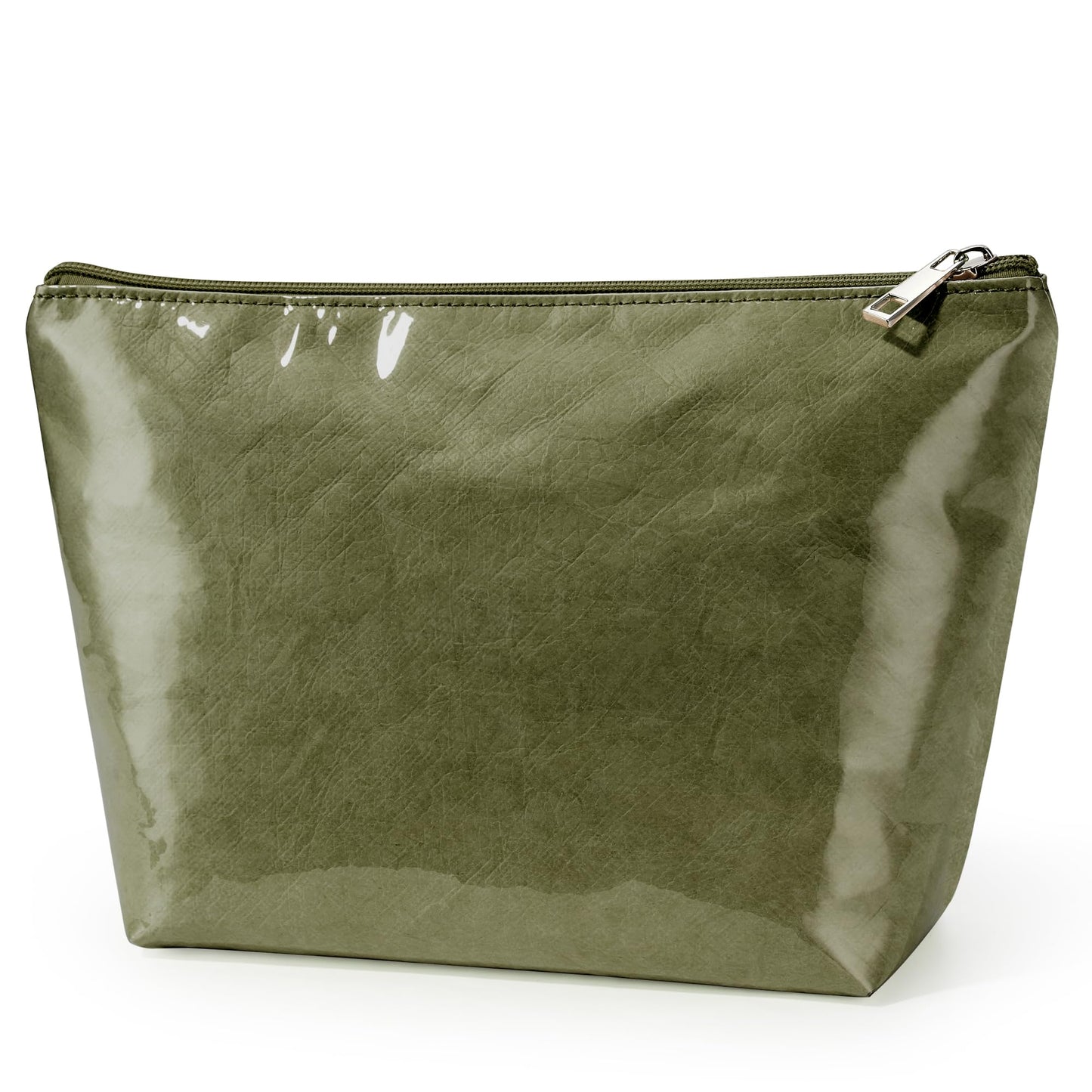 WLLWOO PVC Makeup Bag Waterproof Kraft Paper Cosmetic Pouch for Purse