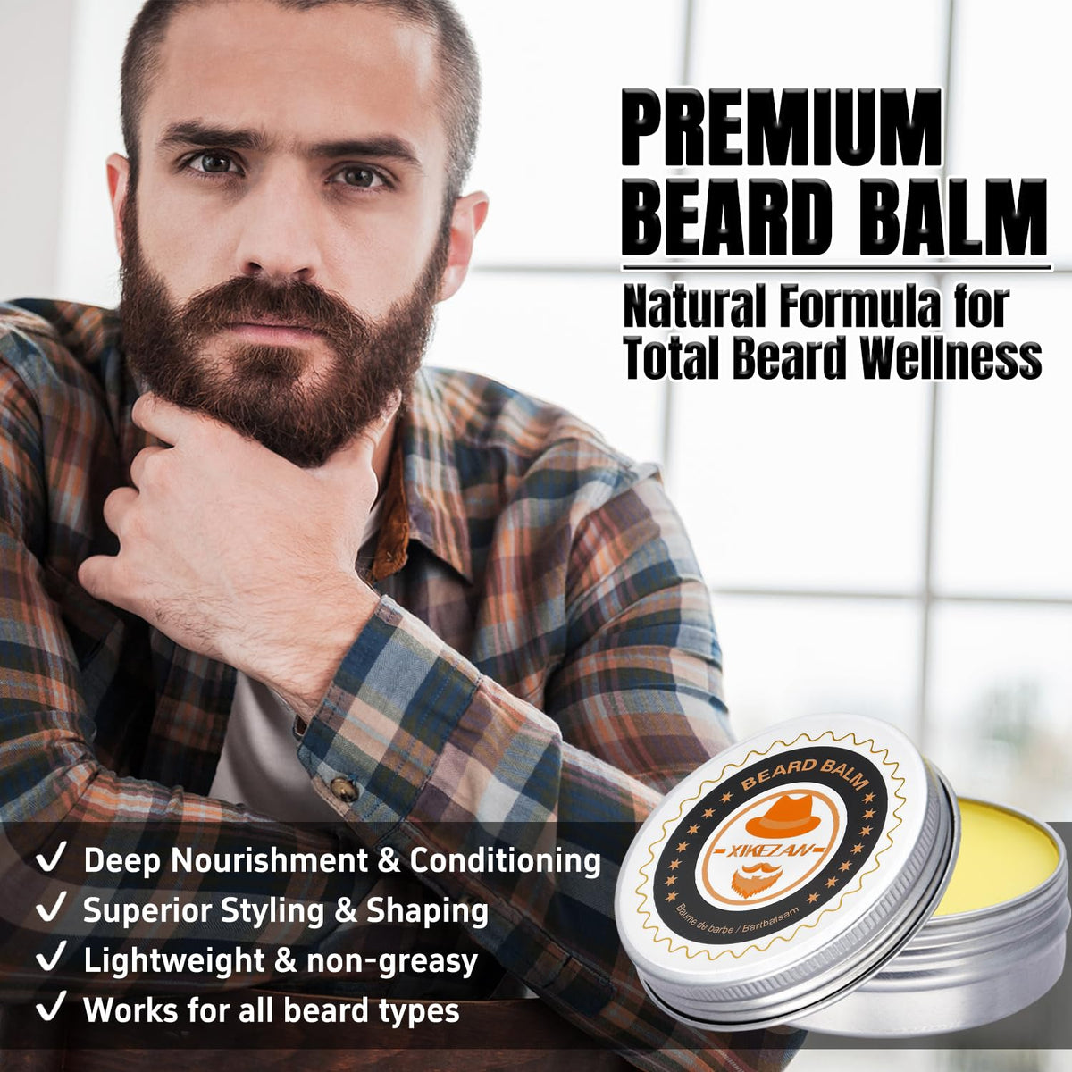 XIKEZAN Beard Kit Gifts for Men Grooming/Care-Soften,Soothe Beard GoodScent