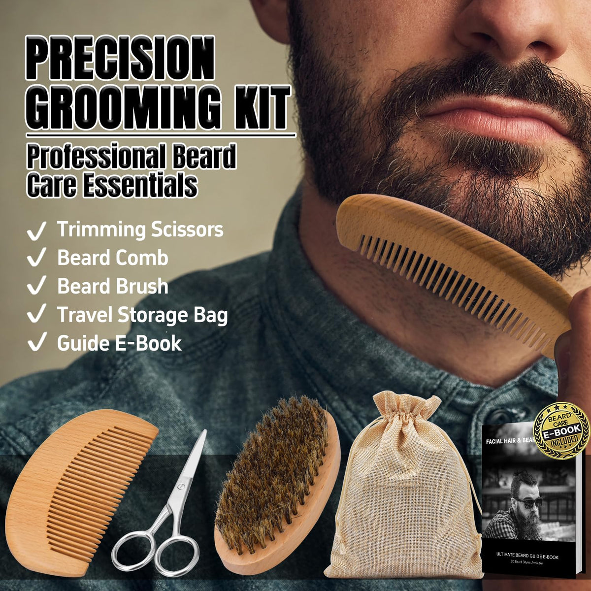 XIKEZAN Beard Kit Gifts for Men Grooming/Care-Soften,Soothe Beard GoodScent