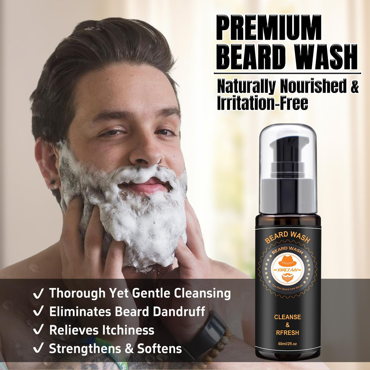 XIKEZAN Beard Kit Gifts for Men Grooming/Care-Soften,Soothe Beard GoodScent