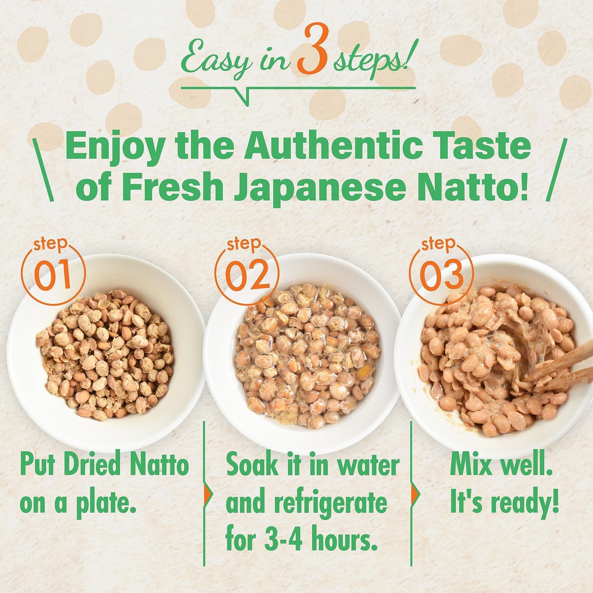 YAMASAN KYOTO UJI Natto Freeze-Dried 3-Set – Probiotic Japanese Natto Beans, 3 x 70g, Vegan