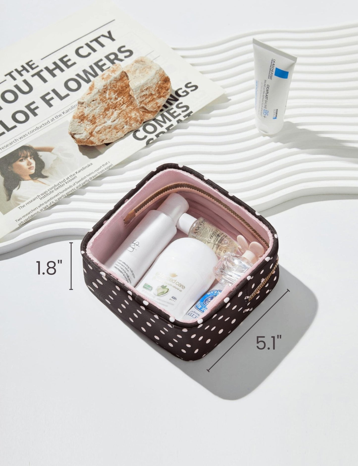 Yarnic Clear Makeup Bag for Purse, Mini Cosmetic Pouch, Small Clear Travel Organizer Case for Women, 2 Pack