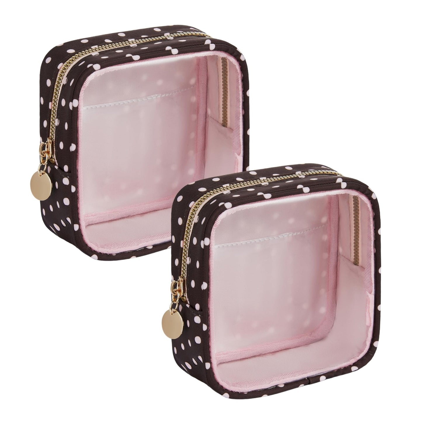 Yarnic Clear Makeup Bag for Purse, Mini Cosmetic Pouch, Small Clear Travel Organizer Case for Women, 2 Pack