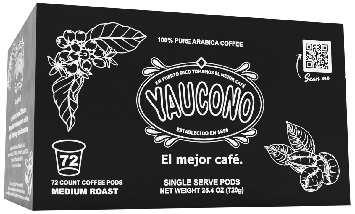 Yaucono Ground Medium Roast Arabica Coffee Pods — 72 Count, Keurig Compatible