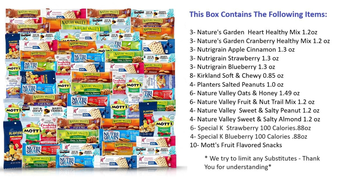 YESY Healthy Snacks Gift Box – 67 Count Premium Mixed Snacks Pack for Home & Office