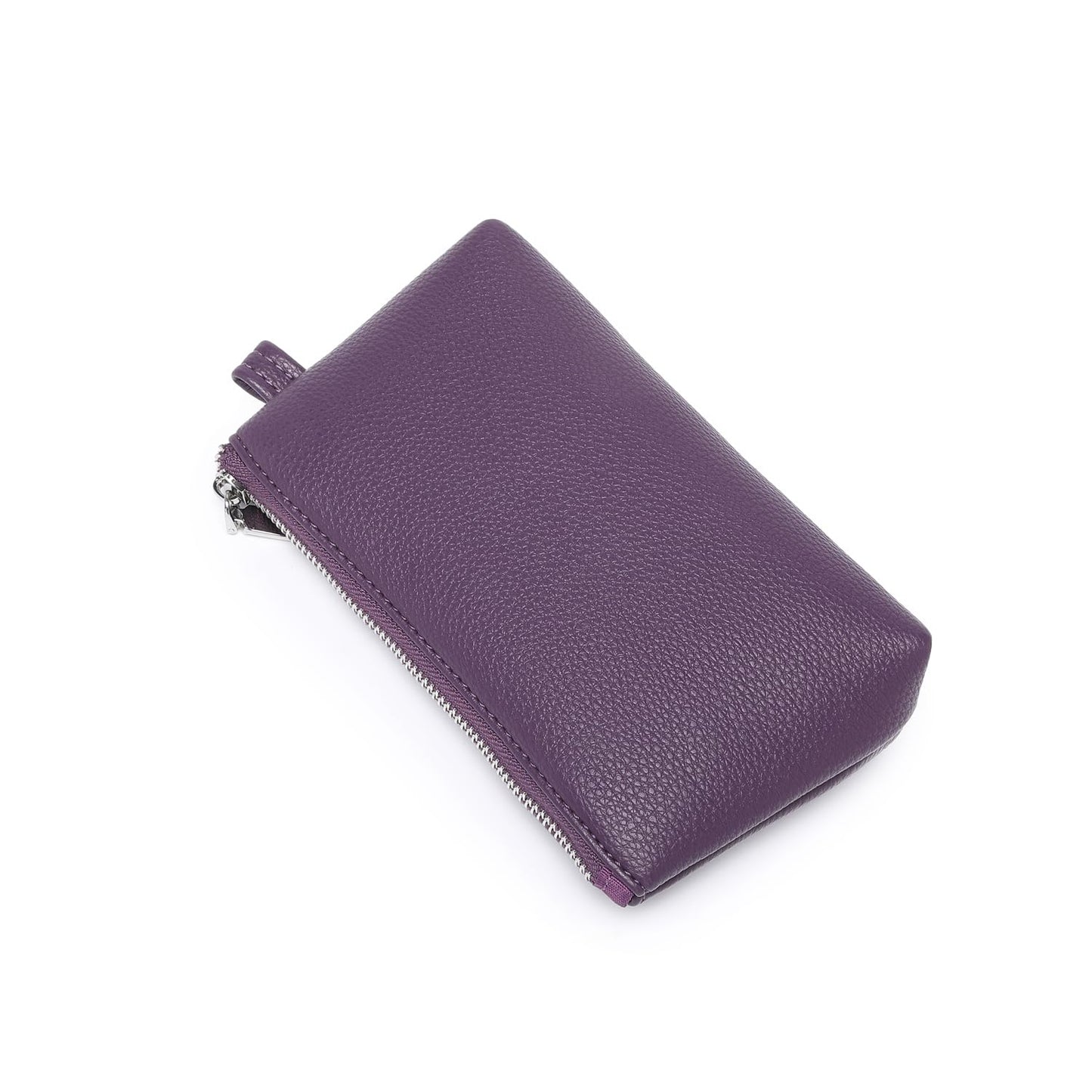 YONBEN Small Makeup Bag for Purse, Leather Cosmetic (Anemone Purple)