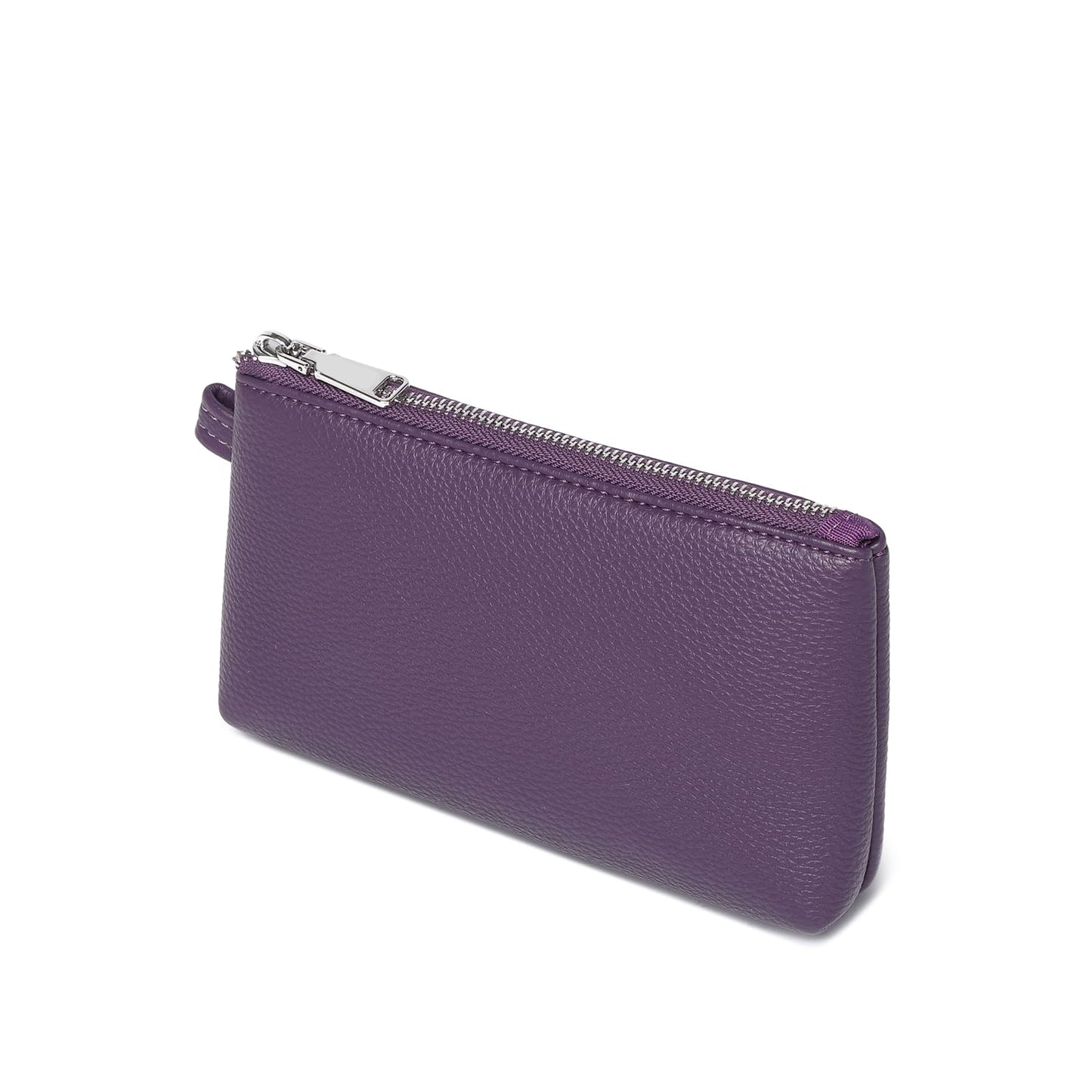 YONBEN Small Makeup Bag for Purse, Leather Cosmetic (Anemone Purple)