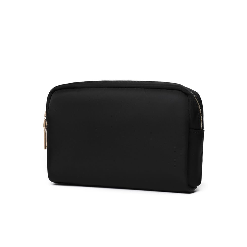 YONBEN Waterproof Makeup Bag Large Capacity Women's Classic Black Wash Bag Adjustable Partition Wash Bag Brush and Cosmetic Carrying Bag…