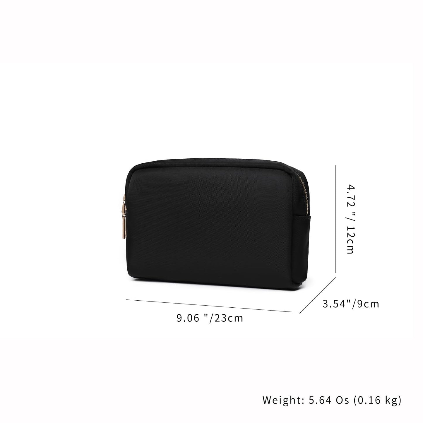 YONBEN Waterproof Makeup Bag Large Capacity Women's Classic Black Wash Bag Adjustable Partition Wash Bag Brush and Cosmetic Carrying Bag…
