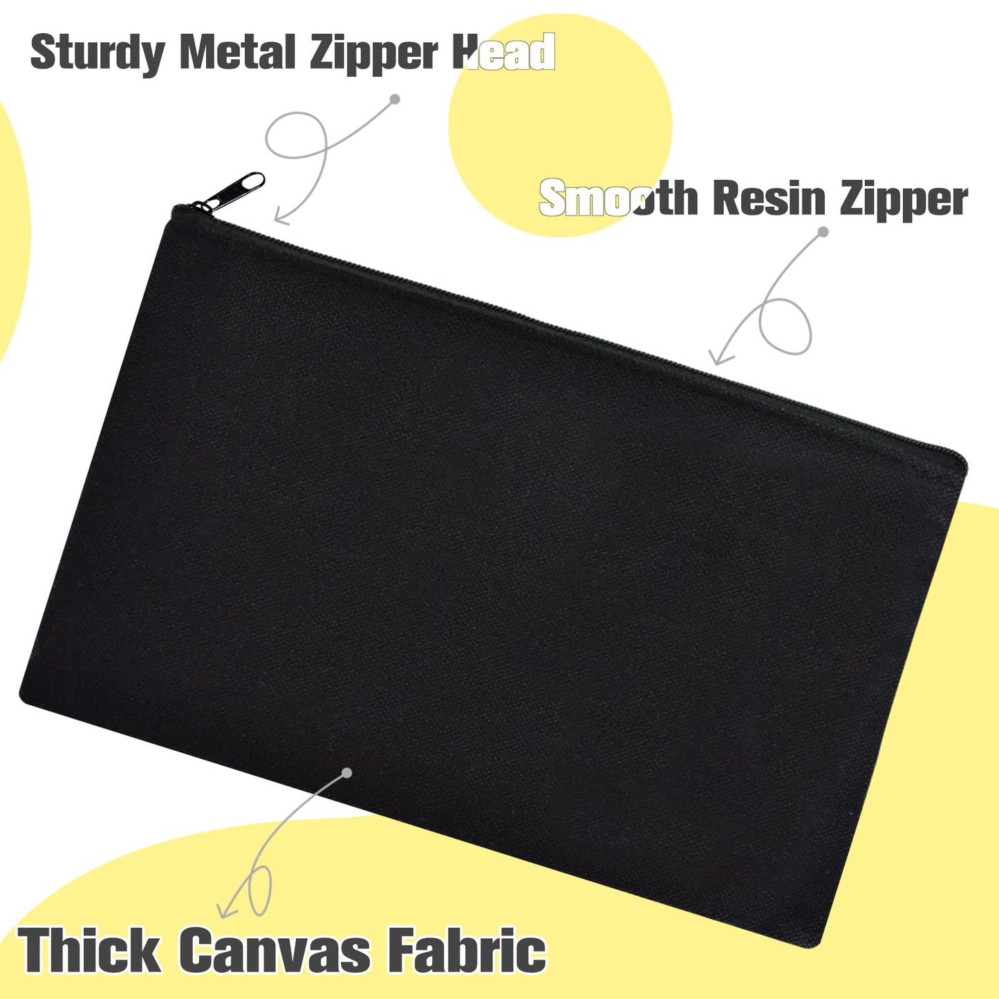 ZeeDix 8 Pack Small Canvas Zipper Pouch for Makeup Pencil Travel 8.3x5 In