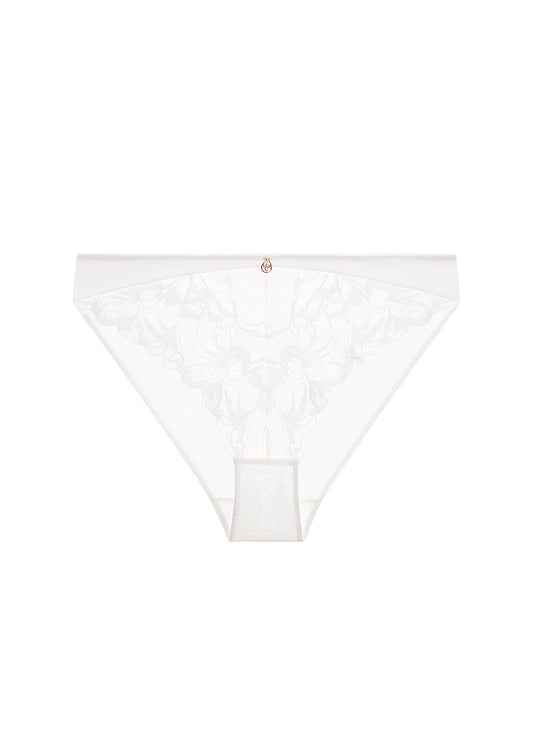 ZILLAH Plus Sexy White Lace Brief Panties