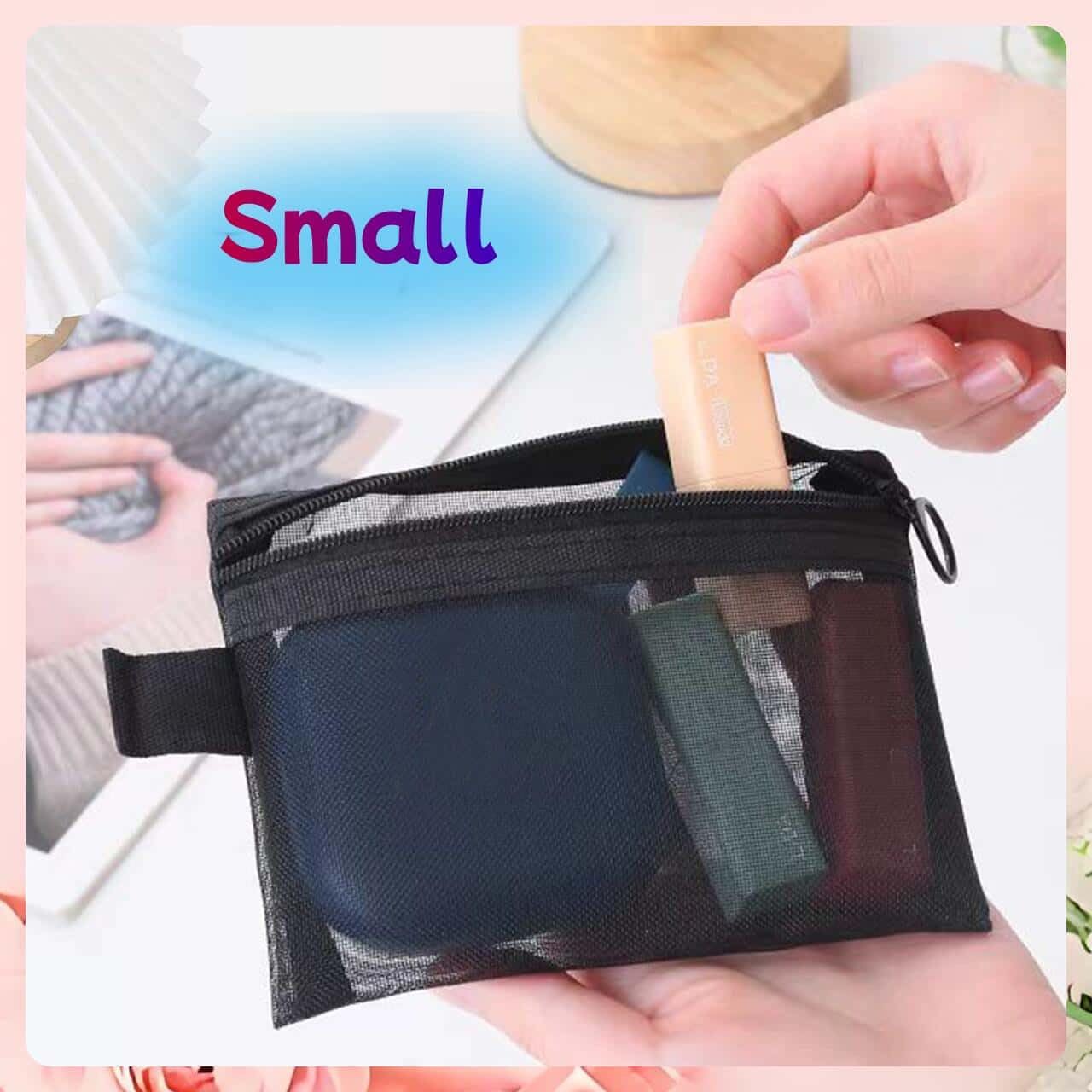 ZSlactp Small Mesh Zipper Pouch Bag for Purse, Purse Organizer Pouch Insert
